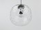 Lámpara colgante burbuja grande de vidrio fundido y cromo, Alemania, años 70, Imagen 5