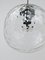 Lámpara colgante burbuja grande de vidrio fundido y cromo, Alemania, años 70, Imagen 7