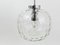 Lámpara colgante burbuja grande de vidrio fundido y cromo, Alemania, años 70, Imagen 19