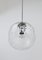 Lámpara colgante burbuja grande de vidrio fundido y cromo, Alemania, años 70, Imagen 6