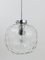 Large Bubble Melting Glass and Chrome Globe Pendant Lamp, Germany, 1970s 16