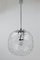 Large Bubble Melting Glass and Chrome Globe Pendant Lamp, Germany, 1970s 8