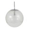 Large Bubble Glass and Chrome Globe Pendant Lamp from Peill & Putzler, Germany, 1970s 1