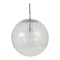 Large Bubble Glass and Chrome Globe Pendant Lamp from Peill & Putzler, Germany, 1970s, Image 1