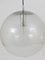 Grande Lampe à Suspension Globe en Verre Bullé et Chrome de Peill & Putzler, Allemagne, 1970s 15