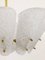 Mid-Century Kronleuchter aus Messing mit Lampenschirmen aus weißem Strukturglas, JT Kalmar für Kalmar zugeschrieben, 1950er 8