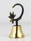 Brass Rooster Dinner Bell attributed to Walter Bosse for Hertha Baller, Austria, 1950s 4