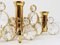 Brass and Crystals Candleholder in the Style of Gaetano Sciolari for Palwa, 1970s 9