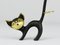 Brass Cat Jewelry Ring Holder by Walter Bosse for Baller Austria, 1950s 2