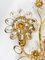 Large Gilt Brass Flower Wall Light with Faceted Crystals from Palwa, Germany, 1970s, Image 7