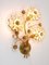 Large Gilt Brass Flower Wall Light with Faceted Crystals from Palwa, Germany, 1970s 3