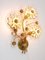 Large Gilt Brass Flower Wall Light with Faceted Crystals from Palwa, Germany, 1970s, Image 3