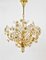 Bunch of Flowers Chandelier in Gilt Brass and Faceted Crystals from Palwa, 1970s 17