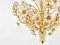 Bunch of Flowers Kronleuchter aus Vergoldetem Messing & facettierten Kristallen von Palwa, 1970er 14