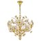 Bunch of Flowers Chandelier in Gilt Brass and Faceted Crystals from Palwa, 1970s 1