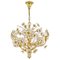 Bunch of Flowers Chandelier in Gilt Brass and Faceted Crystals from Palwa, 1970s, Image 1