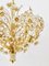 Lampadario Mazzo di fiori in ottone dorato e cristalli sfaccettati di Palwa, anni '70, Immagine 18