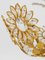 Flower Palm Tree Kronleuchter aus Vergoldetem Messing & Kristallglas von Palwa, Deutschland, 1970er 9