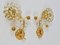 Gilt Brass Flower Wall Lights with Crystals from Palwa, Germany, 1970s, Set of 2, Image 10
