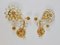 Gilt Brass Flower Wall Lights with Crystals from Palwa, Germany, 1970s, Set of 2, Image 12