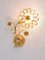Lampade da parete floreali in ottone dorato con cristalli di Palwa, Germania, anni '70, set di 2, Immagine 2