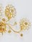 Large Gilt Brass & Crystals Flower Wall Light from Palwa, 1970s 13