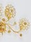 Large Gilt Brass & Crystals Flower Wall Light from Palwa, 1970s, Image 13