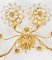 Large Gilt Brass & Crystals Flower Wall Light from Palwa, 1970s, Image 7