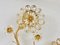 Large Gilt Brass & Crystals Flower Wall Light from Palwa, 1970s 6