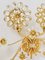 Large Gilt Brass & Crystals Flower Wall Light from Palwa, 1970s, Image 2