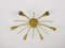 Modernist Brass Sun-Shaped Flush Mount attributed to J. T. Kalmar for Kalmar, Austria, 1950s, Image 4