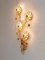 Large Gilt Brass & Crystals Flower Wall Light from Palwa, 1970s 2