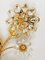 Large Gilt Brass & Crystals Flower Wall Light from Palwa, 1970s 12