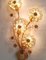 Lámpara de pared con flores grande de latón dorado y cristales de Palwa, años 70, Imagen 7