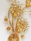 Large Gilt Brass & Crystals Flower Wall Light from Palwa, 1970s 10