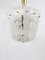 Mid-Century Brass & Textured Glass Pendant Light from Kalmar, Austria, 1950s 8