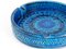 Large Mid-Century Round Rimini Blue Glazed Ashtray attributed to Aldo Londi for Bitossi, 1950s 2