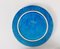 Large Mid-Century Round Rimini Blue Glazed Ashtray attributed to Aldo Londi for Bitossi, 1950s 8