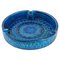 Large Mid-Century Round Rimini Blue Glazed Ashtray attributed to Aldo Londi for Bitossi, 1950s, Image 1