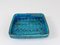 Mid-Century Rimini Blue Glazed Square Ashtray attributed to Aldo Londi for Bitossi, Italy, 1950s 5