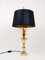 Lámpara de mesa Hollywood Regency de latón dorado y hoja de vidrio de Maison Charles, France, años 70, Imagen 2