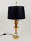 Hollywood Regency Gilt Brass and Glass Pineapple Leaf Table Lamp by Maison Charles, France, 1970s 7
