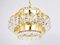 Gold-Plated Bakalowits Brass Chandelier with Diamond Crystals from Bakalowits & Söhne, Austria, 1970s 6