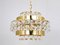 Gold-Plated Bakalowits Brass Chandelier with Diamond Crystals from Bakalowits & Söhne, Austria, 1970s, Image 4