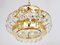 Gold-Plated Bakalowits Brass Chandelier with Diamond Crystals from Bakalowits & Söhne, Austria, 1970s 5