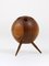 Walnut Ball Tripod Candleholder, Austria, 1950s 5