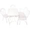 Mid-Century White Iron Garden Bench, Table and Chairs from Karasek, Austria, 1950s, Set of 4 1