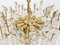 Lámpara de araña Snowflake de cristal, vidrio y latón bañados en oro de Bakalowits & Söhne, años 70, Imagen 10