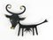 Walter Bosse Cow Sculpture Brass Key Hanger attributed to Hertha Baller, Austria, 1950s 2