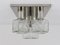 Square Flush Mount Ceiling Lamp with Five Ice Glass Cubes attributed to J. T. Kalmar for Kalmar, Austria, 1960s, Image 6